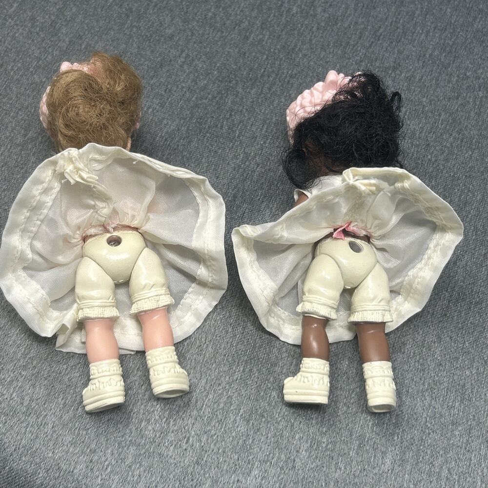 Madame Alexander Flower Girl Dolls 2pc Matching Dresses Headbands Sleep Eyes - Picture 7 of 8